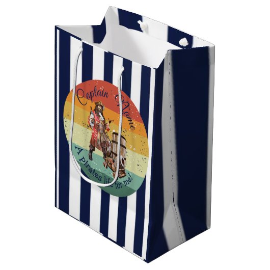 Party Pirate verjaardag Medium Gift Bag Cadeauzakje (Voorkant Gekanteld)