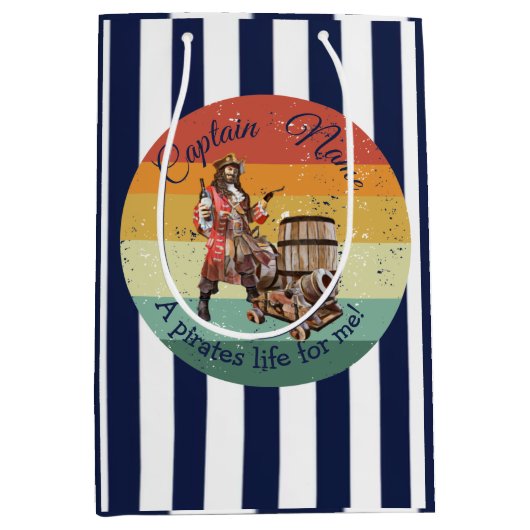 Party Pirate verjaardag Medium Gift Bag Cadeauzakje (Voorkant)