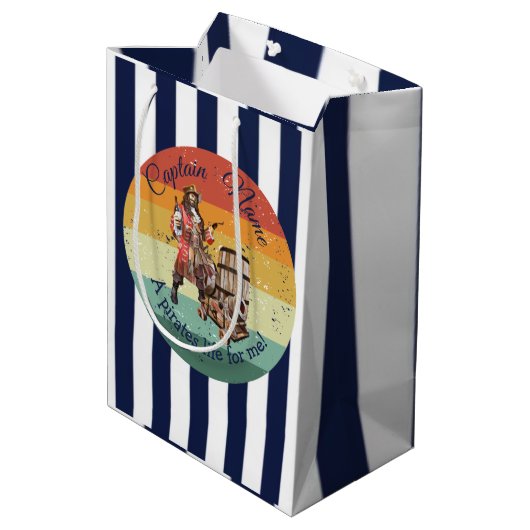 Party Pirate verjaardag Medium Gift Bag Medium Cadeauzakje (Achterkant Gekanteld)