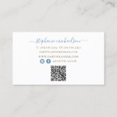 Party Planner Blauw Gouden Ballon QR Code Visitekaartje (Achterkant)