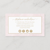 Party Planner Blush Roze Gouden Glitter Ballon Visitekaartje (Achterkant)