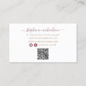 Party Planner Bourgogne Gouden Ballon QR Code Visitekaartje (Achterkant)