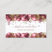 Party Planner Bourgogne Gouden Ballon QR Code Visitekaartje (Voorkant)