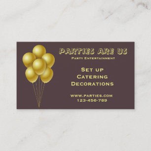 Party planner entertainment catering freelance visitekaartje