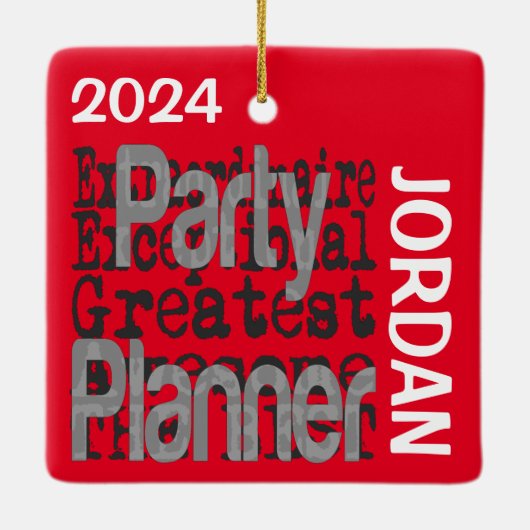 Party Planner Extraordinaire CUSTOM Keramisch Ornament (Achterkant)