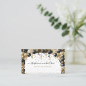 Party Planner Gold Glitter-ballon Visitekaartje (Staand voorkant)