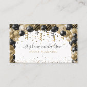 Party Planner Gold Glitter-ballon Visitekaartje (Voorkant)