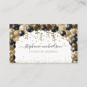 Party Planner Gold Glitter-ballon Visitekaartje