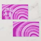 Party Planner Retro Groovy Wave Disco Ball Paarse Visitekaartje (Voorkant / Achterkant)