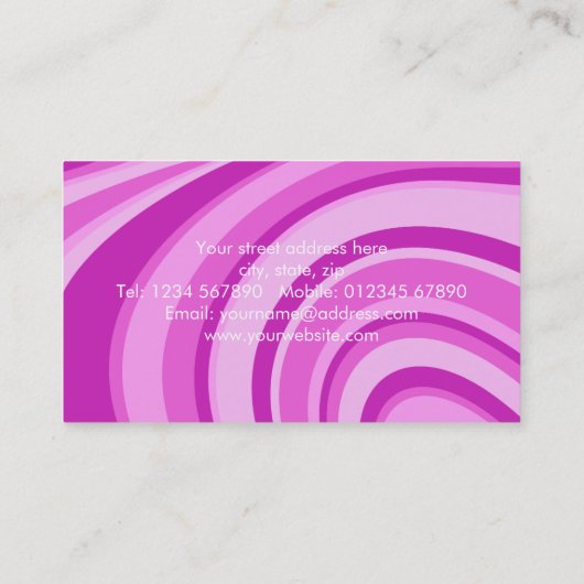 Party Planner Retro Groovy Wave Disco Ball Paarse Visitekaartje (Achterkant)