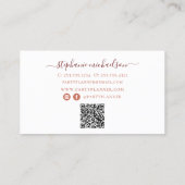 Party Planner Roos Gouden Ballon QR Code Visitekaartje (Achterkant)