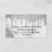 Party Planner Silver Glitter-ballon Visitekaartje (Achterkant)