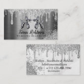 Party Planner Silver Glitter-ballon Visitekaartje (Voorkant / Achterkant)