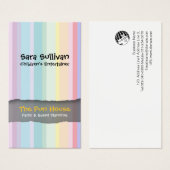 Party Planner Special Skills Service PastelStripes Visitekaartje (Voorkant /achterkant)