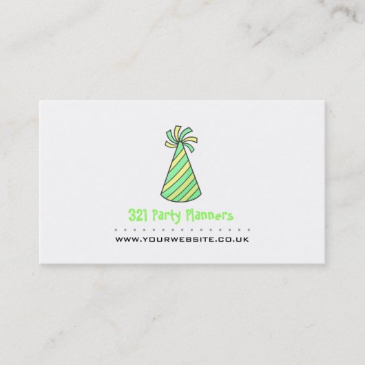 Party Planner Visitekaartje (groen & geel) (Voorkant)