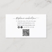 Party Planner Zwart Gouden Ballon QR Code Visitekaartje (Achterkant)