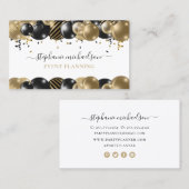Party Planner Zwart Gouden Ballon Visitekaartje (Voorkant / Achterkant)