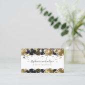 Party Planner Zwart Gouden Ballon Visitekaartje (Staand voorkant)