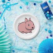Party plate with Pink Rabbit design Papieren Bordje (Feest)