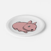 Party plate with Pink Rabbit design Papieren Bordje (Gekanteld)