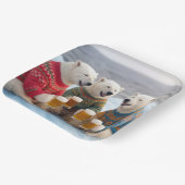 Party Polar Bears Wearing Christmas Ugly Sweaters Papieren Bordje (Gebogen)