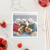 Party Polar Bears Wearing Christmas Ugly Sweaters Servet (Insitu)