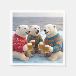 Party Polar Bears Wearing Christmas Ugly Sweaters Servet