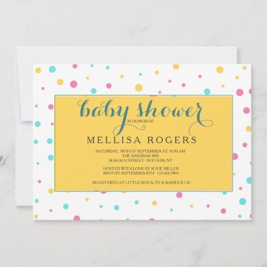 Party Polka Dot Invitation Kaart (Voorkant)