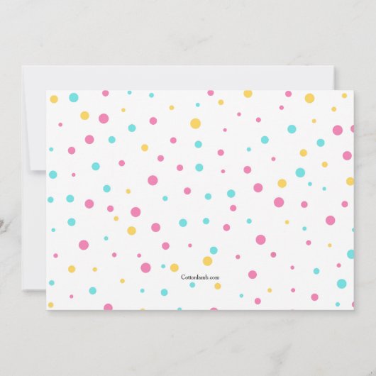 Party Polka Dot Invitation Kaart (Achterkant)
