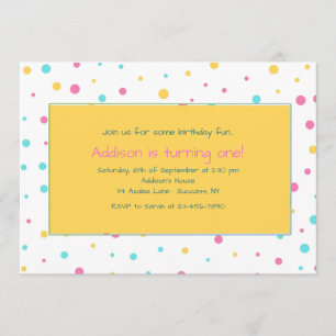 Party Polka Dot Invitation Kaart