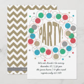 Party Polka Dots Kaart (Voorkant / Achterkant)