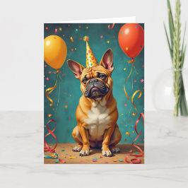 Party Pooch Verjaardag Kaart – Grappige Franse Bul