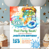 Party Pool Bash Waterslide Verjaardag Kaart