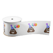 Party Poop Emoji Birthday Ribbon Satijnen Lint (Spoel)