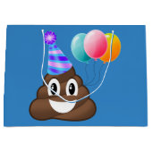 Party Pooper Birthday Emoji Gift Bag Large Cadeautasje (Voorkant)
