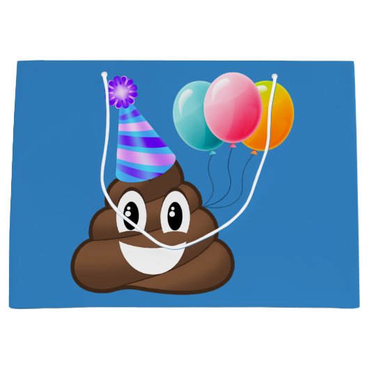 Party Pooper Birthday Emoji Gift Bag Large Cadeautasje (Voorkant)