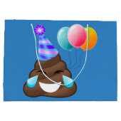 Party Pooper Birthday Emoji Gift Bag Large Cadeautasje (Achterkant)