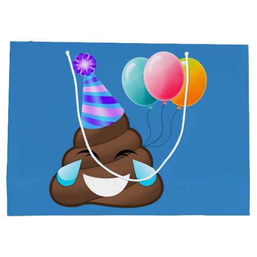Party Pooper Birthday Emoji Gift Bag Large Cadeautasje (Achterkant)