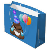 Party Pooper Birthday Emoji Gift Bag Large Cadeautasje (Achterkant Gekanteld)