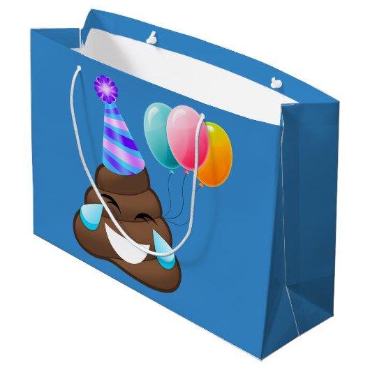 Party Pooper Birthday Emoji Gift Bag Large Cadeautasje (Achterkant Gekanteld)