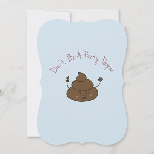 Party Pooper Birthday Invitations Kaart (Achterkant)