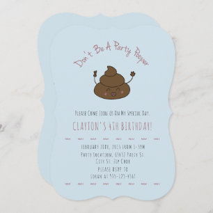 Party Pooper Birthday Invitations Kaart