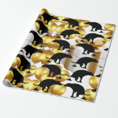 Party Pooper Hilarische Pooping Dog Cadeaupapier (Uitgerold)