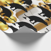 Party Pooper Hilarische Pooping Dog Cadeaupapier (Hoek)