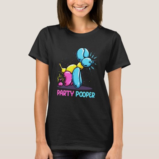 Party Pooper Kidcore ballon Dog Birthday ballon T-shirt (Voorkant)