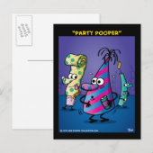 "Party Pooper" Uitnodiging Briefkaart (Voorkant / Achterkant)
