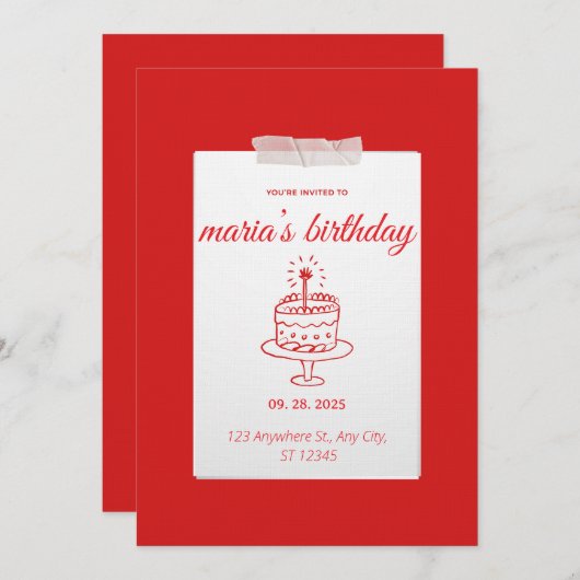 Party Pop! Editable Birthday Invitation – Fun & Co Kaart (Voorkant / Achterkant)