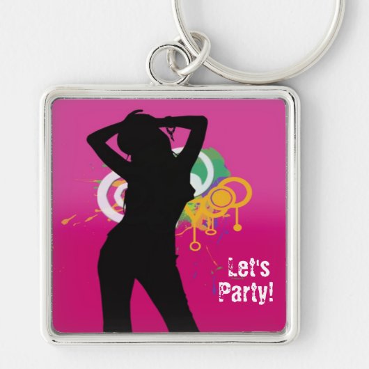 Party#-Premium Square Sleutelhanger (Voorkant)