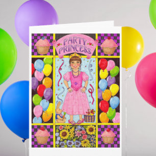 Party Princess Birthday Card Kaart