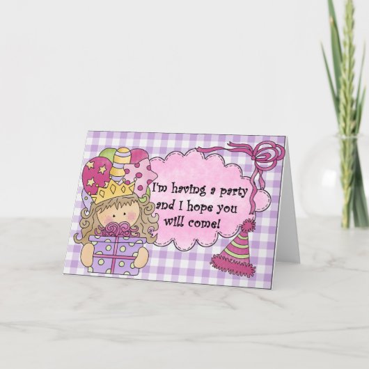 Party Prinses Verjaardag Uitnodigingen (Voorkant)